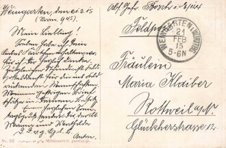 1. Weltkrieg, Ansichtskarte "Geschlagen wird der...