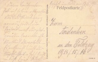 1. Weltkrieg, Ansichtskarte "Im Laufgraben durch...