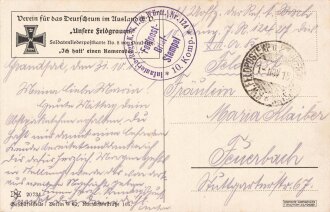 1. Weltkrieg, Ansichtskarte "Unsere Feldgrauen - Ich...