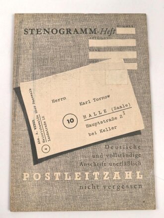 Stenogrammheft 2. Weltkrieg, blanko