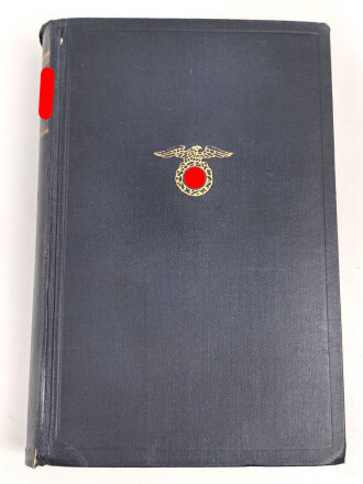 Adolf Hitler "Mein Kampf" blaue Ganzleinenausgabe von 1942 mit Widmung im Schuber