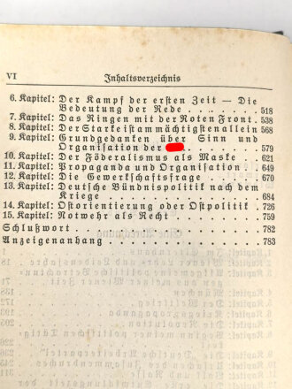 Adolf Hitler "Mein Kampf" Volksausgabe Ganzleinen von 1938, im Schutzumschlag, gebraucht