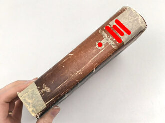Adolf Hitler "Mein Kampf" rote Ausgabe des Reichsbundes Deutscher Beamten von 1939 im Schutzumschlag, Überreicht von der NSDAP Ortsgruppe Graz Stadt, gebraucht