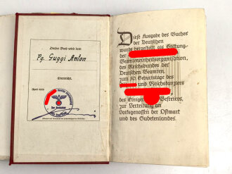 Adolf Hitler "Mein Kampf" rote Ausgabe des Reichsbundes Deutscher Beamten von 1939 im Schutzumschlag, Überreicht von der NSDAP Ortsgruppe Graz Stadt, gebraucht