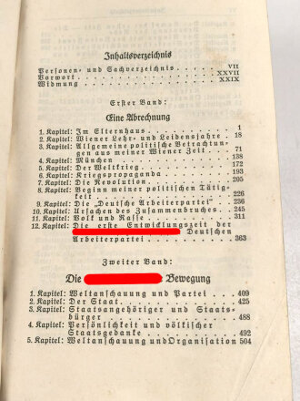 Adolf Hitler "Mein Kampf" rote Ausgabe des Reichsbundes Deutscher Beamten von 1939 im Schutzumschlag, Überreicht von der NSDAP Ortsgruppe Graz Stadt, gebraucht