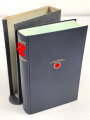 Adolf Hitler "Mein Kampf", blaue Ganzleinenausgabe von 1938 in nicht zugehörigem Schuber, dieser defekt