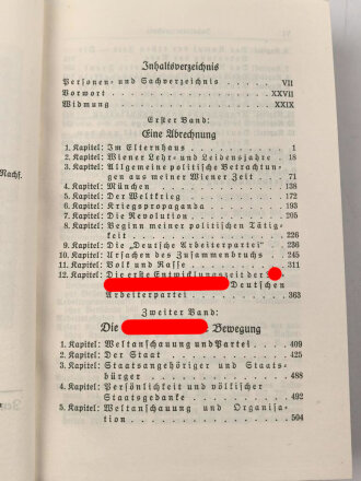 Adolf Hitler "Mein Kampf" Volksausgabe Ganzleinen von 1938, im Schutzumschlag, gebraucht