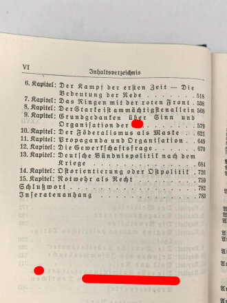 Adolf Hitler "Mein Kampf" Volksausgabe Ganzleinen von 1938, im Schutzumschlag, gebraucht