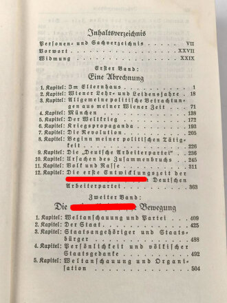 Adolf Hitler "Mein Kampf", blaue Ganzleinenausgabe von 1938, Wasserschaden