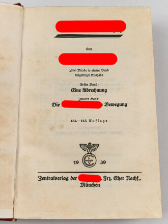 Adolf Hitler "Mein Kampf" rote Ausgabe des Reichsbundes Deutscher Beamten von 1939