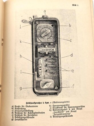 D 998/5 "Merkblatt zur Bedienung der Feldfunksprecher b und c" datiert 1943, 12 Seiten und Bilder, DIN A5, neuzeitliche Kopie