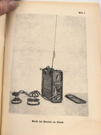 D 998/5 "Merkblatt zur Bedienung der Feldfunksprecher b und c" datiert 1943, 12 Seiten und Bilder, DIN A5, neuzeitliche Kopie