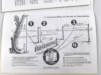 D 1037/5 "Gebrauchsanleitung für den Kleinfunksprecher d" datiert 1944, 16 Seiten, DIN A5, Nachdruck, Umschlag lose