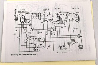 D 1037/5 "Gebrauchsanleitung für den Kleinfunksprecher d" datiert 1944, 16 Seiten, DIN A5, Nachdruck, Umschlag lose