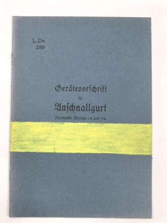Luftwaffe, L. Dv. 289 "Gerätevorschrift...