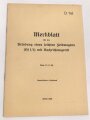 D 761 "Merkblatt für die Beladung eines leichten Feldwagens (Hf 1/1) mit Nachrichtengerät" datiert 1938, 7 Seiten, DIN A5, , neuzeitliche Kopie