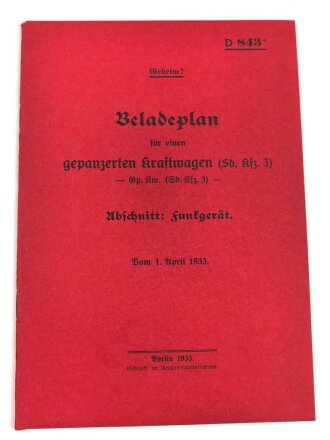 "Beladeplan für einen gepanzerten Kraftwagen(...