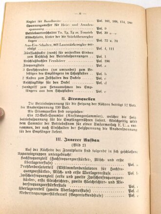 D 968/2 "Der Mittelwellenempfänger c Mw. E. c" datiert 1941, 27 Seiten, DIN A5, , neuzeitliche Kopie