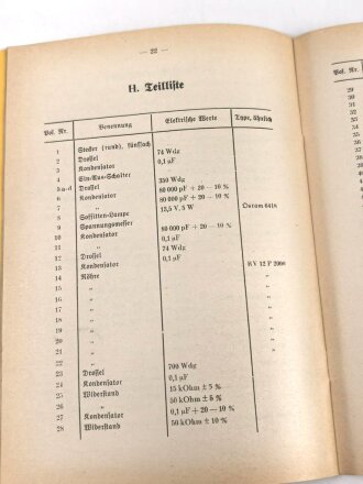 D 968/2 "Der Mittelwellenempfänger c Mw. E. c" datiert 1941, 27 Seiten, DIN A5, , neuzeitliche Kopie