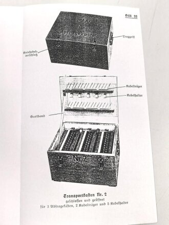 H.Dv. 95/26 "Der große Feldklappenschrank zu 60 Leitungen" datiert 1939, 32 Seiten mit vielen Anlagen, DIN A5, , neuzeitliche Kopie