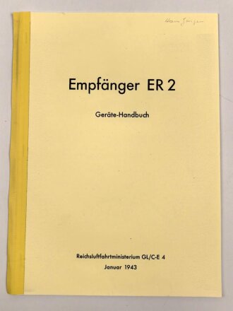 "Empfänger ER 2" datiert 1943, ca. 10 Seiten, DIN A4, , neuzeitliche Kopie