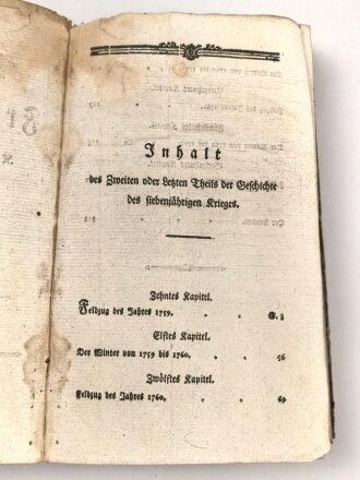 "Hinterlassene Werke Friedrichs II. König von Preussen, Viertes Band 1788, stark gebraucht, 347 Seiten