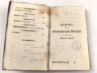 "Hinterlassene Werke Friedrichs II. König von Preussen, Viertes Band 1788, stark gebraucht, 347 Seiten
