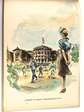 "Gesehen und skizziert" vom Kriegsberichter der Luftwaffe Schimpke,  datiert 1943, ca. DIN A5, Einband defekt