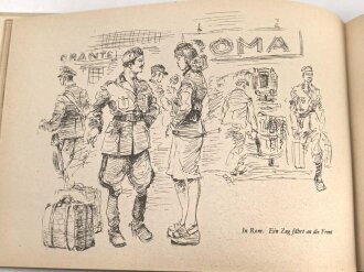 "Gesehen und skizziert" vom Kriegsberichter der Luftwaffe Schimpke,  datiert 1943, ca. DIN A5, Einband defekt