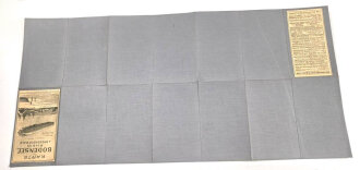 "Karte von Bodensee Rhein & Bregenzerwald" auf Stoff geklebt, Maße 91x44 cm