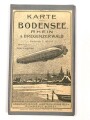 "Karte von Bodensee Rhein & Bregenzerwald" auf Stoff geklebt, Maße 91x44 cm