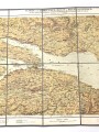 "Karte von Bodensee Rhein & Bregenzerwald" auf Stoff geklebt, Maße 91x44 cm