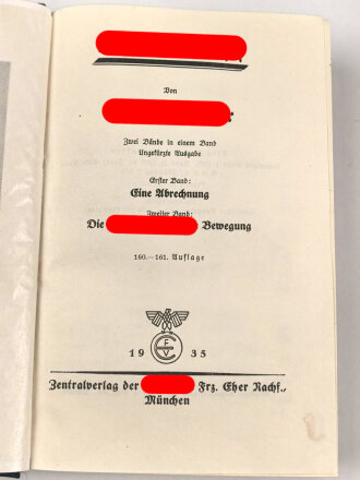 Adolf Hitler "Mein Kampf", blaue Ganzleinenausgabe von 1935