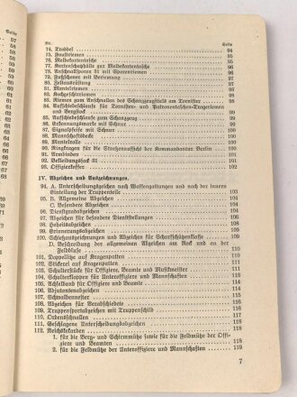H.Dv. 122. "Anzugsordnung für das Reichsheer" datiert 1934, 147 Seiten, DIN A5