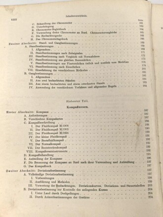 "Leitfaden für den Unterricht in der Navigation" datiert 1909, 287 Seiten, DIN A5