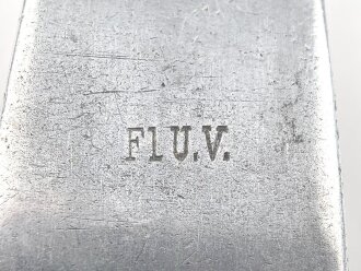 Suppenkelle  Luftwaffe aus Aluminium, datiert 1938, Gesamtlänge ca. 34 cm