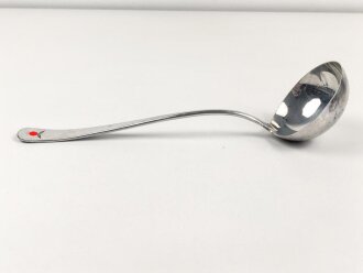 Suppenkelle von der Luftwaffe aus Aluminium, Aluminium, datiert 1937, Gesamtlänge ca. 34 cm