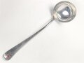 Suppenkelle von der Luftwaffe aus Aluminium, Aluminium, datiert 1937, Gesamtlänge ca. 34 cm