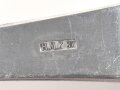 Suppenkelle von der Luftwaffe aus Aluminium, Aluminium, datiert 1937, Gesamtlänge ca. 34 cm