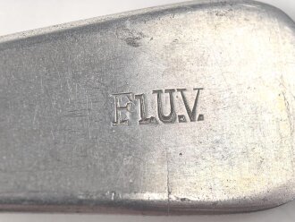 Suppenkelle  Luftwaffe aus Aluminium, datiert 1938, Gesamtlänge ca. 34 cm