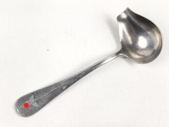 Saucenlöffel Luftwaffe aus Aluminium, datiert 1938, Gesamtlänge ca. 34 cm