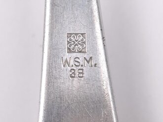 Saucenlöffel Luftwaffe aus Aluminium, datiert 1938, Gesamtlänge ca. 34 cm