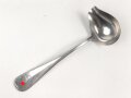 Saucenlöffel von der Luftwaffe aus Aluminium, datiert 1937, Gesamtlänge ca. 20 cm