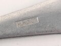 Saucenlöffel von der Luftwaffe aus Aluminium, datiert 1937, Gesamtlänge ca. 20 cm