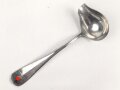 Saucenlöffel von der Luftwaffe aus Aluminium, datiert 1939, Gesamtlänge ca. 20 cm