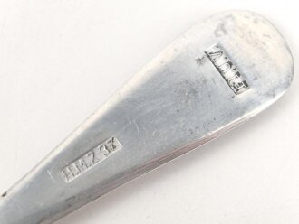 Teelöffel von der Luftwaffe aus Aluminium, datiert 1937, Gesamtlänge ca. 15 cm