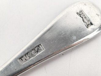 Teelöffel von der Luftwaffe aus Aluminium, datiert 1942, Gesamtlänge ca. 15 cm