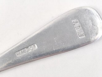 Teelöffel von der Luftwaffe aus Aluminium, datiert 1937, Gesamtlänge ca. 15 cm