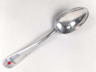 Teelöffel von der Luftwaffe aus Aluminium, datiert 1937, Gesamtlänge ca. 15 cm