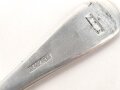 Teelöffel von der Luftwaffe aus Aluminium, datiert 1937, Gesamtlänge ca. 15 cm